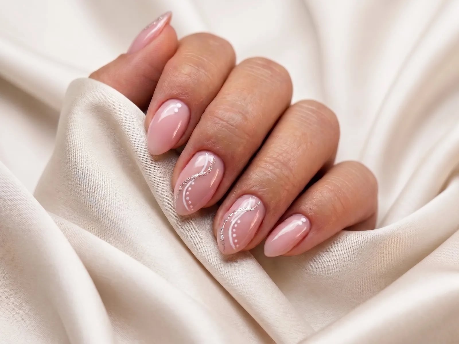 Zennail Studio nail design — gentle nude nails with delicate details