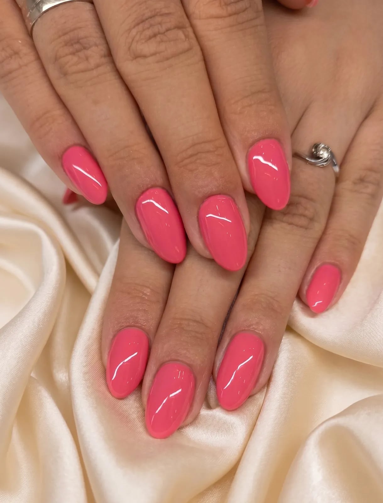 Zennail Studio nail design — bright pink gel nails